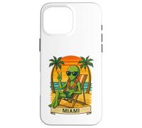 Miami Vacation Alien Funny Summer Travel Beach Custodia per iPhone 16 Pro Max