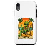 Miami Vacation Alien Funny Summer Travel Beach Custodia per iPhone XR