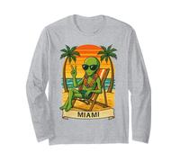 Miami Vacation Alien Funny Summer Travel Beach Maglia a Manica