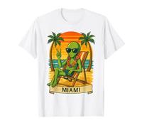 Miami Vacation Alien Funny Summer Travel Beach Maglietta