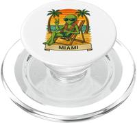 Miami Vacation Alien Funny Summer Travel Beach PopSockets PopGrip per MagSafe