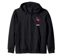 Miami Vice Airbrush Flamingo Front & Back Felpa con Cappuccio