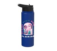 Miami Vice Airbrush Flamingo Front & Back Stainless Steel Insulated Water Bottle
