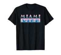 Miami Vice Airbrush Sunset Logo Maglietta