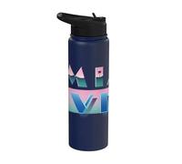 Miami Vice Airbrush Sunset Logo Stainless Steel Insulated Water Bottle
