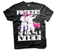 Miami Vice Licenza Ufficiale Freeze Maglietta Uomo Mezze Maniche (Nera), Medium