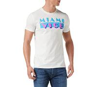 Miami Vice Maglietta da Uomo con Logo OG, Bianca, XXL