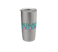 Miami Vice Neon Block Logo Bicchiere termico in acciaio inox doppia parete