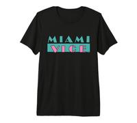 Miami Vice Neon Block Logo Maglietta Premium