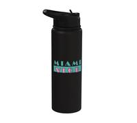 Miami Vice Neon Block Logo Stainless Steel Insulated Water Bottle