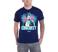Miami Vice Officially Licensed Merchandise Crockett Palms T-Shirt (Navy), Medium