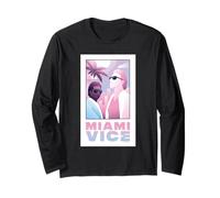 Miami Vice Retro Vibes in Stile Pastello Anni '80 Maglia a Manica