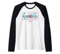 Miami Vice Undercover Since 1984 Airbrush Plate Maglia con Maniche Raglan