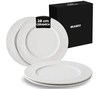 MIAMIO - 28 cm, Set di 4 piatti da portata/set di piatti in ceramica, set di stoviglie - piatti moderni, lavabili in microonde e in lavastoviglie - Collezione Oasis