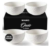 MIAMIO - 750 ml set di 4 ciotole, ciotole per insalata, ciotole per zuppa, ciotole per cereali, ciotole da portata in ceramica - adatte per microonde, lavastoviglie e forno - Collezione Oasis