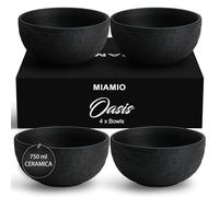MIAMIO - Set 4 ciotole in ceramica (750 ml) - Oasis (Nero)
