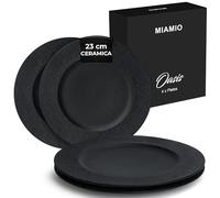 MIAMIO - Set 4 piatti dessert ceramica (23 cm) - Oasis (Nero)