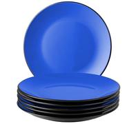 MIAMIO - Set 6 piatti piani in ceramica (26 cm) - Le Papillon (Blu)