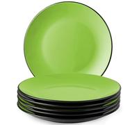 MIAMIO - Set 6 piatti piani in ceramica (26 cm) - Le Papillon (Verde)