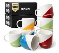 MIAMIO - Set 8 tazze da caffè con frasi, regalo - Text 1+2 | 8 tazze da caffè con frasi per caffè e tè, ideali come regalo per famiglia, amici, donne e uomini ogni giorno