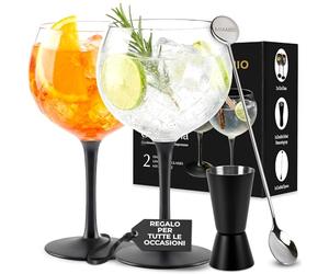 MIAMIO - set da 2 bicchieri gin 650 ml Crystaluna uso quotidiano | Bicchieri da gin per gin tonic e cocktail, 650 ml, Crystaluna. Design moderno e pratico per la cucina e l’uso quotidiano.