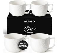 MIAMIO - Set di 4 tazze da 450 ml - Tazza in ceramica opaca per caffè, latte, cappuccino e tè - Collezione Oasis