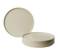 MIAMIO - Set di piatti per 4 / Set di stoviglie per 4 persone, gres opaco beige, lavabile in lavastoviglie e adatto al microonde - Collezione Sierra (chiaro, Piatti piccoli (4x))