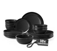MIAMIO - Set di stoviglie per 6 persone/Set di stoviglie in gres 18 pezzi, servizio da tavola in gres, set di ciotole e piatti - Collezione Le Papillon