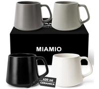 MIAMIO - Set di Tazze da Caffè (Set di 4) / Grandi Tazze in Ceramica (420 ml) - Tazza per Cappuccino, Tè, Espresso - Adatto al Microonde e alla Lavastoviglie - Collezione Luxe (Pastello classico)