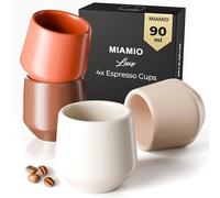 MIAMIO - Set di Tazzine da Espresso 4 Pezzi (90 ml) / Tazzina da Espresso, Tazzine da Espresso in Ceramica, Tazza Senza Manico, Tazze da Tè Giapponesi - Collezione Luxe (Beige Pastel)