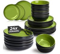 MIAMIO - Stoviglie ceramica 24 pezzi - Le Papillon (Verde)