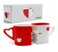 MIAMIO - Tazze da Caffè Set da 2 (300 ml), Ceramica (Rosso)