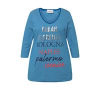 MIAMODA donna taglie forti maglietta ad anello dichiarazione scollo a V 3 4...