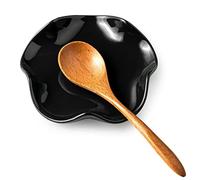 Miamolo Poggiamestolo nero per bancone della cucina, supporto per cucchiaio in ceramica da 13,5 cm per piano cottura, resistente al calore e lavabile in lavastoviglie, simpatico supporto per spatola