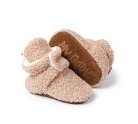 Miamooi Stivaletti in cotone per neonati, invernali, caldi, in pile, accoglienti, per bambini, antiscivolo, alla caviglia, primi camminatori, per culla, 3-18 mesi, A10/Cachi, 6-12 mesi