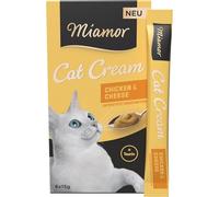 Miamor - Cat Snack (Cream) | Snack per coccolare gatti adulti. Mangime complementare in sacchetto senza zucchero e additivi artificiali | 11 x 6 x 15 g pollo e formaggio