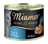 Miamor Delicato Filetto in Gelatina 12 x 185 g - Tonno & Gamberetti in gelatina
