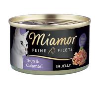 Miamor Delicato Filetto in Gelatina - lattine 24 x 100 g - Tonno chiaro & Calamari