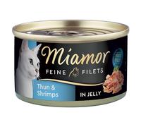 Miamor Delicato Filetto in Gelatina - lattine 24 x 100 g - Tonno chiaro & Gamberetti