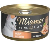 Miamor - Filetti fini in gelatina | Cibo umido per gatti adulti con pezzi di filetto in gelatina. Mangime complementare a basso contenuto di grassi in lattina senza additivi artificiali | 24 x 100 g