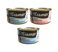 24 x 85 g Miamor Paté Alimento umido per gatti + 8 x 20 g Miamor Milky Shake gratis! - Mix 2: Salmone, Tonno, Trota (24 x 85 g) + snacks Milky Shake Pollo e Tacchino (8 x 20 g)
