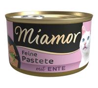 MIAMOR - Patete | Cibo umido per gatti adulti con taurina naturale. Cibo completo senza cereali in lattina senza soia e additivi artificiali | 12 x 85 g anatra