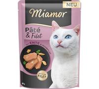 Miamor Pâté & Filet | Cibo umido per gatti adulti con delicati pezzi di filetto. Cibo completo senza cereali, zucchero e glutine in scatola senza additivi | 10 x 85 g anatra e filetto di pollo