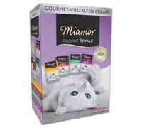 Miamor Ragù Royal Pacco misto 12 x 100 g Alimento umido per gatti - Mix in Crema: Pollo, Vitello, Anatra, Salmone