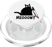 Miao Gatto Con Coltello Divertente Gatto Nero Horror Dark Humor PopSockets PopGrip per MagSafe