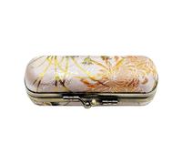 MIAO JIN Custodia per rossetto con specchio, custodia per rossetto, con serratura a bacio, mini portatile, stile vintage, motivo floreale, custodia per cosmetici (bianco), bianco, Stile retrò