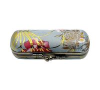 MIAO JIN Custodia per rossetto con specchio Custodia per rossetto Custodia per riporre i gioielli con serratura a bacio di ferro Mini portatile Vintage floreale modello portagioie caso cosmetico
