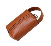 MIAO JIN Graziosa custodia per rossetto, impermeabile, portatile, piccola borsa da viaggio, con cerniera, per donne (marrone), Marrone, Moderno ed elegante