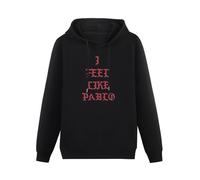 MIAOCHEN Mens Hooded I Feel Like Pablo Hoodie, Left Chest Embroidered Hoodies Pullover Sweatshirts Black S