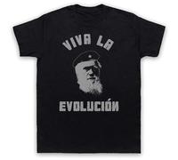 MIAOCHEN T-Shirt Unisex Charles Darwin Viva La Evolucion Evolution Divertente da Uomo Donna e Bambino Nero XXL